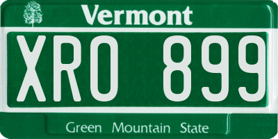 VT license plate XRO899