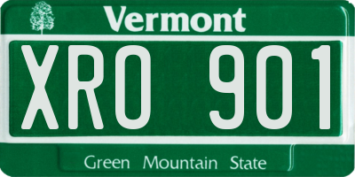 VT license plate XRO901