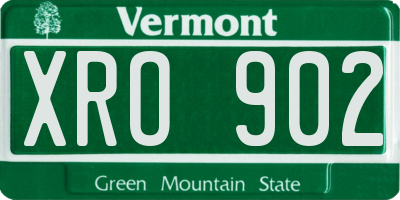 VT license plate XRO902