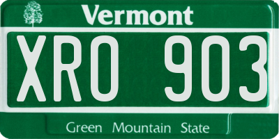 VT license plate XRO903