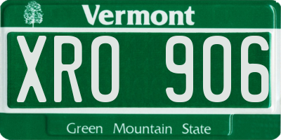 VT license plate XRO906