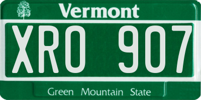 VT license plate XRO907
