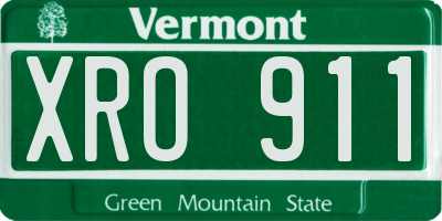 VT license plate XRO911