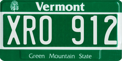 VT license plate XRO912