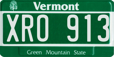 VT license plate XRO913