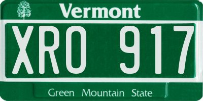 VT license plate XRO917