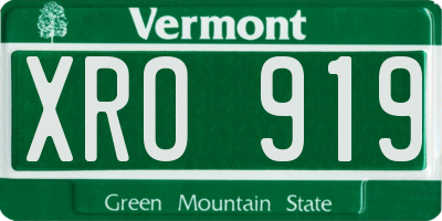 VT license plate XRO919