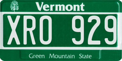 VT license plate XRO929