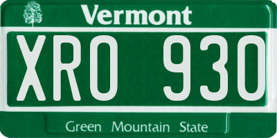VT license plate XRO930