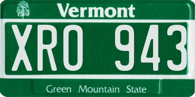 VT license plate XRO943