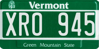 VT license plate XRO945