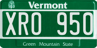 VT license plate XRO950