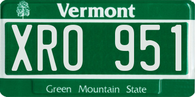 VT license plate XRO951