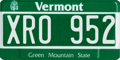 VT license plate XRO952