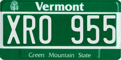 VT license plate XRO955