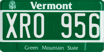 VT license plate XRO956