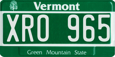 VT license plate XRO965