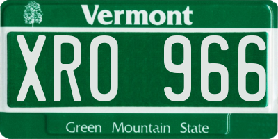 VT license plate XRO966