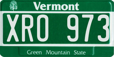 VT license plate XRO973