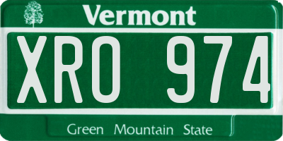 VT license plate XRO974