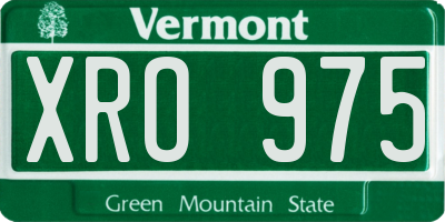 VT license plate XRO975