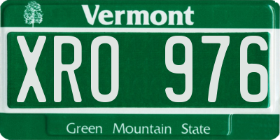 VT license plate XRO976