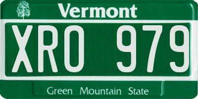 VT license plate XRO979