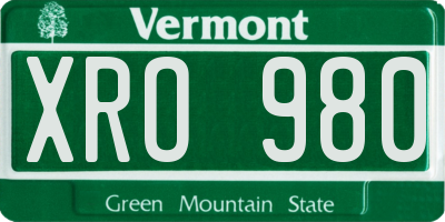 VT license plate XRO980