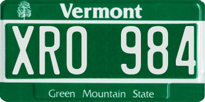 VT license plate XRO984