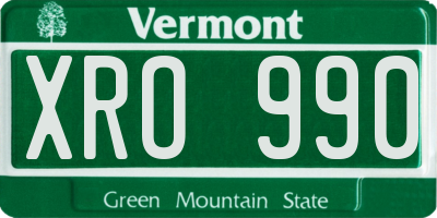 VT license plate XRO990
