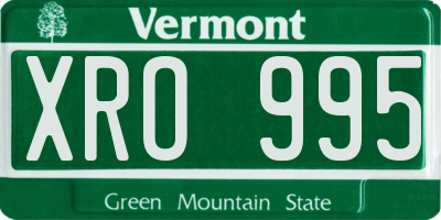 VT license plate XRO995