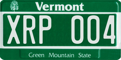 VT license plate XRP004