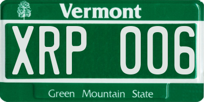 VT license plate XRP006