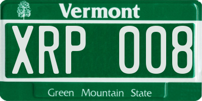 VT license plate XRP008