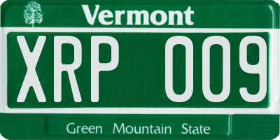 VT license plate XRP009