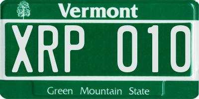 VT license plate XRP010
