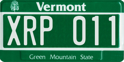 VT license plate XRP011