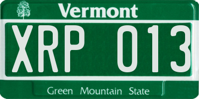 VT license plate XRP013