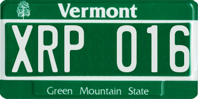 VT license plate XRP016