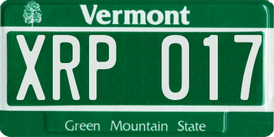 VT license plate XRP017