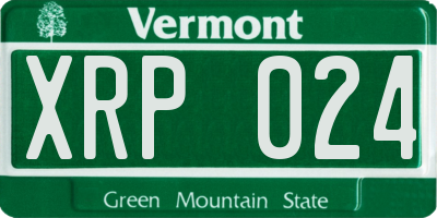 VT license plate XRP024