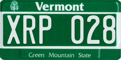 VT license plate XRP028