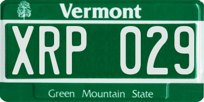 VT license plate XRP029