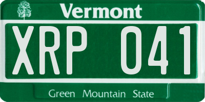 VT license plate XRP041