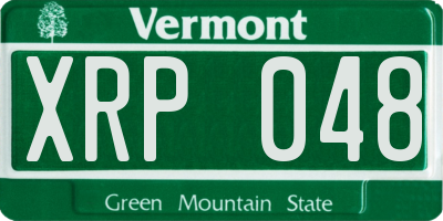 VT license plate XRP048
