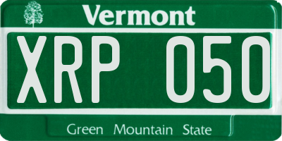 VT license plate XRP050