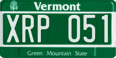 VT license plate XRP051