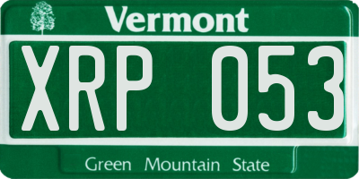 VT license plate XRP053