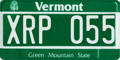 VT license plate XRP055