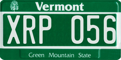 VT license plate XRP056